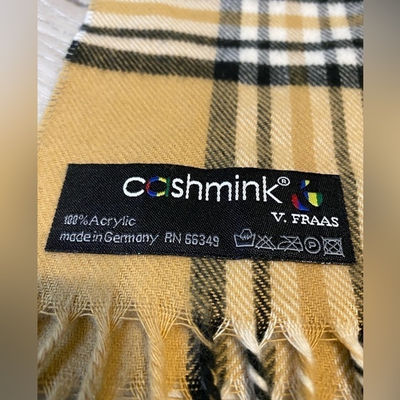 FRAAS Plaid Oversized Cashmink® Scarf, Camel Plaid - Picture 4 of 7